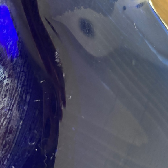 Elegant Blue Glass Art Bowl - Picture 2 of 4